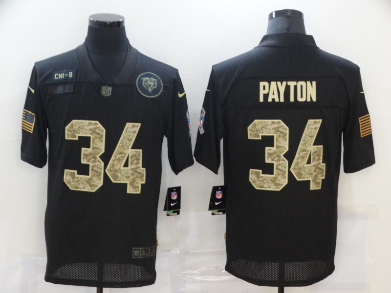 Men's Chicago Bears #34 Walter Payton Black Alternate Jersey